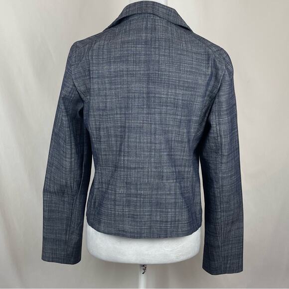 Liz Claiborne Navy White Woven Print Office Career Jacket NWOT Size S - Picture 5 of 11
